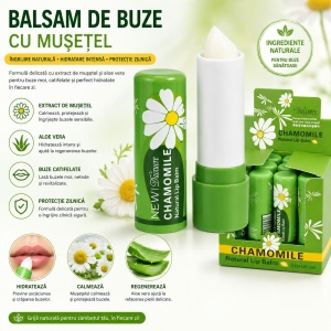 Set 12 Balsam de Buze cu Mușețel și Aloe Vera – Chamomile Natural Lip Balm Hidratant - Img 3