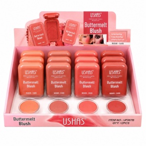 Set 12 Blush-uri USHAS Buttermelt – Nuanțe Nude, Textură Catifelată, Finish Natural
