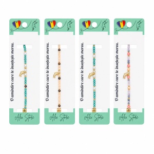 Set 12 Brățări Reglabile cu Pandantiv Delfin – Brățări cu Mărgele Colorate pentru Femei și Fete