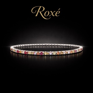 Set 12 bratari ROXE argintii elastice cu pietre multicolore roz si aurii elegante - Img 2