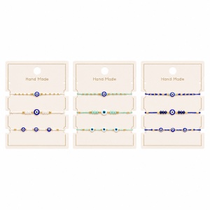 Set 12 Brățări Trio cu Ochi Protectori – 16 cm, Reglabile, Culori Diferite