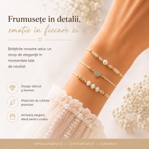 Set 12 Brățări Trio Inimioară Handmade – 16 cm, Reglabile, Culori Diferite, Elegante și Delicate - Img 3