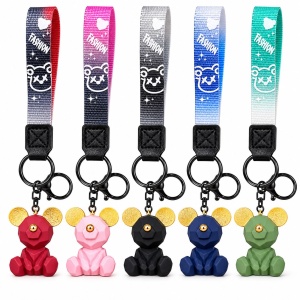 Set 12 Brelocuri Ursuleț Fashion 5 cm – Mix Culori, Accesorii Colorate pentru Chei și Ghiozdane