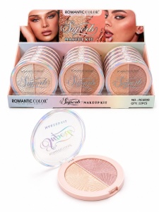 Set 12 Iluminatoare Duo Romantic Color Superb – Highlighter Compact cu 2 Nuanțe
