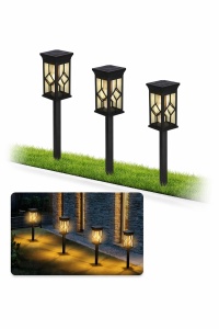 Set 2 Lampi Solare Gradina LED Lumina Calda cu Tarus, Rezistente la Apa, Exterior - Img 4