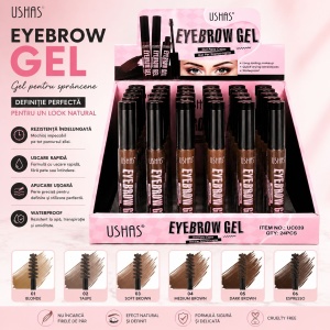Set 24 Gel pentru Sprâncene USHAS Waterproof – Nuanțe Naturale de Maro pentru Definire și Fixare - Img 2