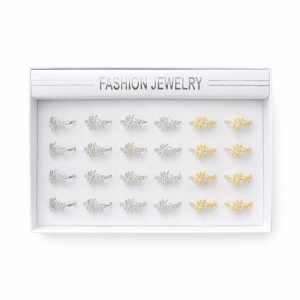 Set 24 inele ROXE elegante argintii si aurii cu design frunza ajustabile