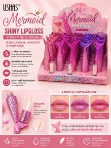 Set 24 Luciu de Buze USHAS Mermaid Shiny Lipgloss – 3 Nuanțe Perlate, Efect Strălucitor - Img 2