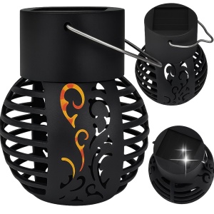Set 4 Lămpi Solare de Grădină LED din Metal Negru, Design Modern - Img 5