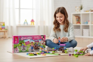 Set Constructie Happy Holiday pentru Fetite, 52 Piese, 19x9.5cm - Img 2