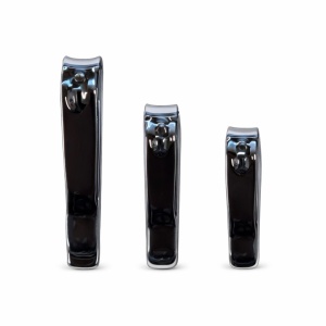 Set de unghiere din oțel inoxidabil, 3 piese, negru - Img 2