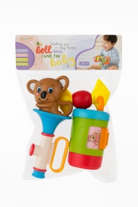 Set Jucarii Zornaitoare pentru Bebelusi, 2 piese, 27x18.5 cm, Culori Vii, 3+ luni - Img 2