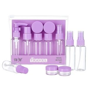 Set recipiente cosmetice pentru călătorie, 6 piese, verde/albastru/mov - Img 6