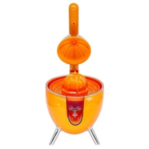 Storcator electric citrice 300W cu maner presare, 2 conuri, filtru inox, portocaliu