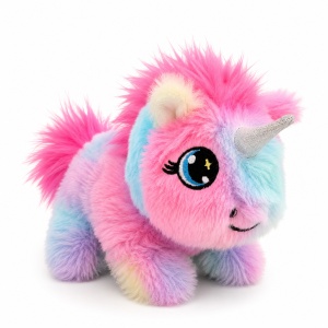 Unicorn vesel de plus multicolor interactiv cu sunete si mers, 17 cm - Img 4