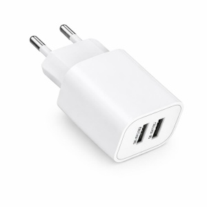 Adaptor priză cu 2 porturi USB, 3.0A, Plastic, Alb - Img 2