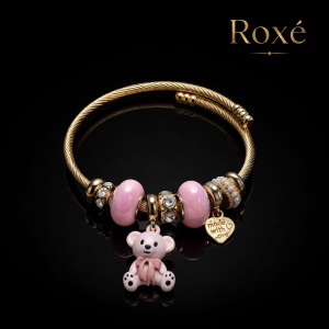 Bratara ROXE aurie cu ursulet charmuri elegante dama cadou stil modern - Img 2