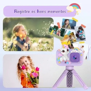 Camera foto copii unicorn mov cu trepied ecran 2 inch foto video - Img 2
