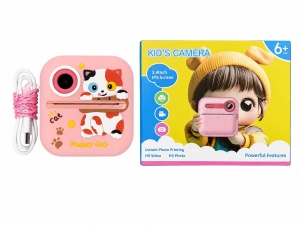 Camera Foto pentru Copii Happy Day, Roz, instant print, Educationala si Distractiva
