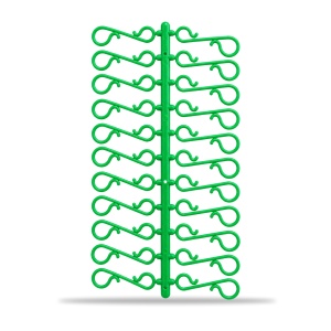 Cârlige agățătoare pentru globuri de brad, plastic verde, set 48 bucăți, 17x8cm