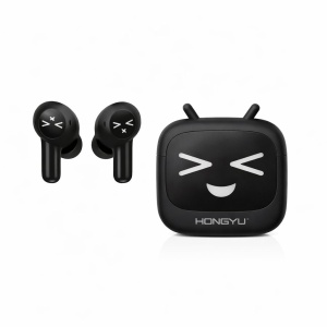 Căști wireless Hongyu T18 Bluetooth 5.3 TWS cu carcasă de încărcare și control tactil, negre