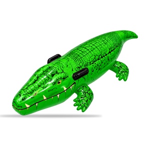 Colac Gonflabil Crocodil Verde 134 cm – cu Mânere, pentru Piscină și Plajă