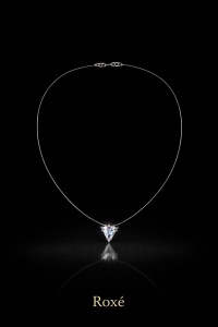 Colier Roxe cu pandantiv cristal triunghiular, 40 cm, reglabil – bijuterie elegantă damă - Img 2