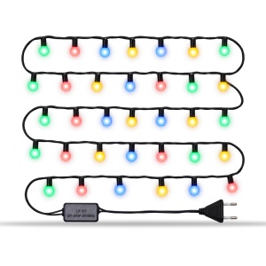 Instalație LED Tip liniară, 40 LED multicolor, model globulet, 4 m, fir negru - Img 2