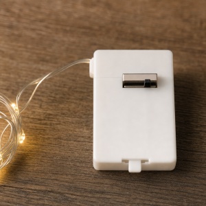 Instalație luminoasă LED, 20 LED-uri, fir argintiu de 2 m, lumină albă caldă - Img 4