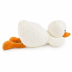 Jucărie de pluș gâscă 75 cm – pernă mare pufoasă, jucărie moale pentru copii și decor - Img 3