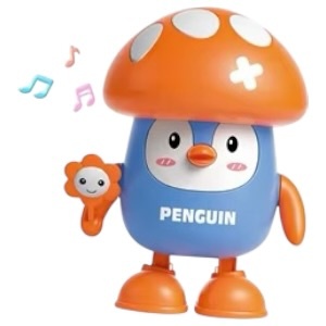 Jucărie interactivă pinguin cu lumini și sunete, Plastic, mișcare ritmică, 11,5 x 16,3 cm