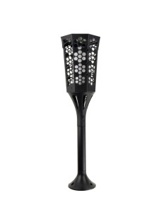 Lampă solară decorativă tip torță LED, set 2 bucăți, plastic, negru - Img 5