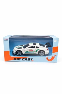 Mașină de jucărie sport albă din metal cu uși detașabile și design realist, 14 cm - Img 2
