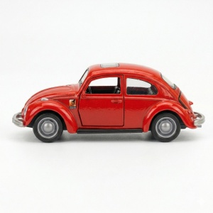 Masinuta metalica clasica rosie, die cast, 15.5x7 cm, model retro realist cu usi functionale - Img 2