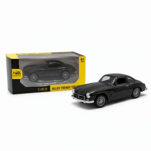 Masinuta metalica retro coupe negru, model clasic 15 cm