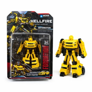 Masinuta transformabila in robot, 2 in 1, 24 cm, model galben - Img 2