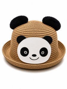 Palarie de Vara Maro Deschis cu Panda pentru Copii, Protectie UV si Design Vesel