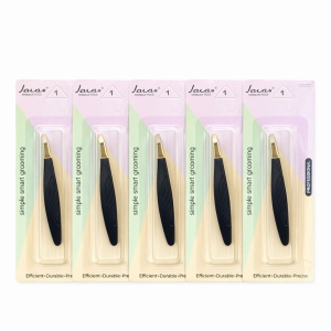 Penseta cosmetica profesionala pentru sprancene, varf inclinat, metalica neagra