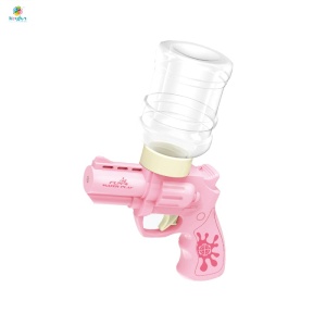 Pistol electric cu apa pentru copii, mini water gun reincarcabil USB, rezervor sticla, roz