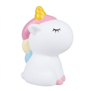 Pușculiță unicorn alb, 20,5 cm, din plastic, design adorabil, cu capac inferior - Img 2