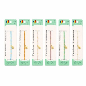 Set 12 Brățări cu Pandantiv Stea de Mare și Cristal, Multicolore