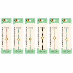 Set 12 Brățări cu Pandantiv Trifoi Decupat, Reglabile, Multicolore