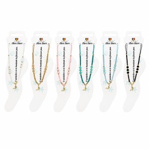 Set 12 bratari de picior Roxe, 20cm, margele colorate si charm delfin, reglabile