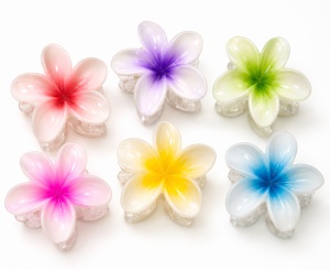 Set 12 Clame Florale Elegante pentru Par, Model Floare, 8 cm, Multicolor
