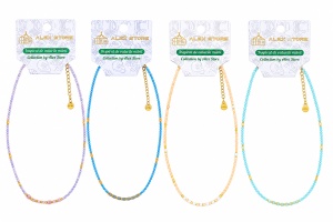 Set 12 Coliere Roxe, 40cm, Reglabile cu Margele Colorate Stralucitoare Multicolore