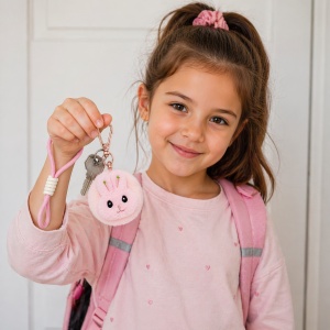Set 12 oglinzi de plus 8 cm, breloc pufos modele adorabile - Img 3