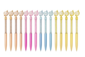 Set 48 Pixuri Globe Ballpoint Pen , Pixuri Cu Glob 3D si Sclipici