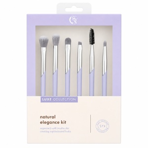 Set de 6 Pensule Profesionale Machiaj Luxe Collection Albastru Deschis – Peri Ultra-Moi și Design Elegant
