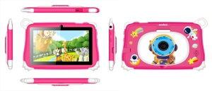 Tableta pentru Copii 7 Inch Android 15 Npad 711, 4GB RAM, 128GB, Camera Duala, Roz