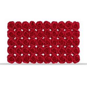 Trandafiri de săpun roșu închis, set 50 de bucăți, 5 cm - Img 3